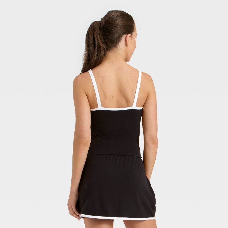 slide 2 of 3, Women's Everyday Soft Piped Cami Tank Top - All In Motion™ Black XS, 1 ct