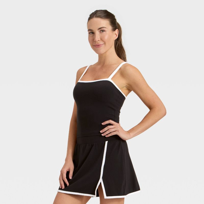 slide 1 of 3, Women's Everyday Soft Piped Cami Tank Top - All In Motion™ Black XS, 1 ct