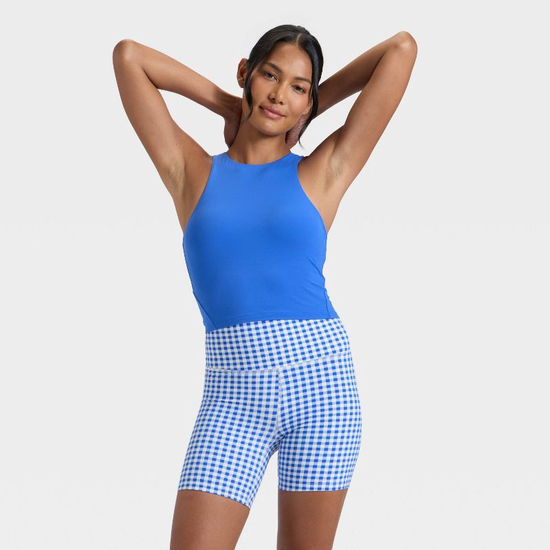 slide 1 of 3, Women's Everyday Soft High Neck Cropped Support Tank Top - All In Motion™ Royal Blue XXL, 1 ct