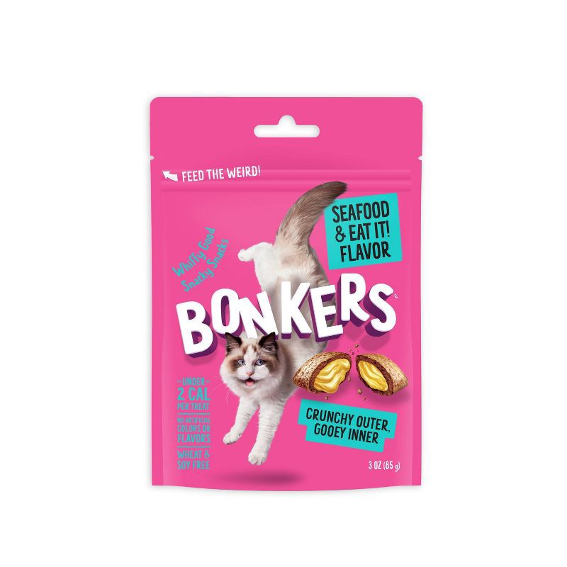 slide 1 of 11, Bonkers Bites Seafood Flavor Cat Treats - 3oz, 3 oz