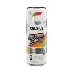 CELSIUS Sparkling Retro Vibe Sherbet Slush Functional Energy Drink - 12 fl oz Single Can