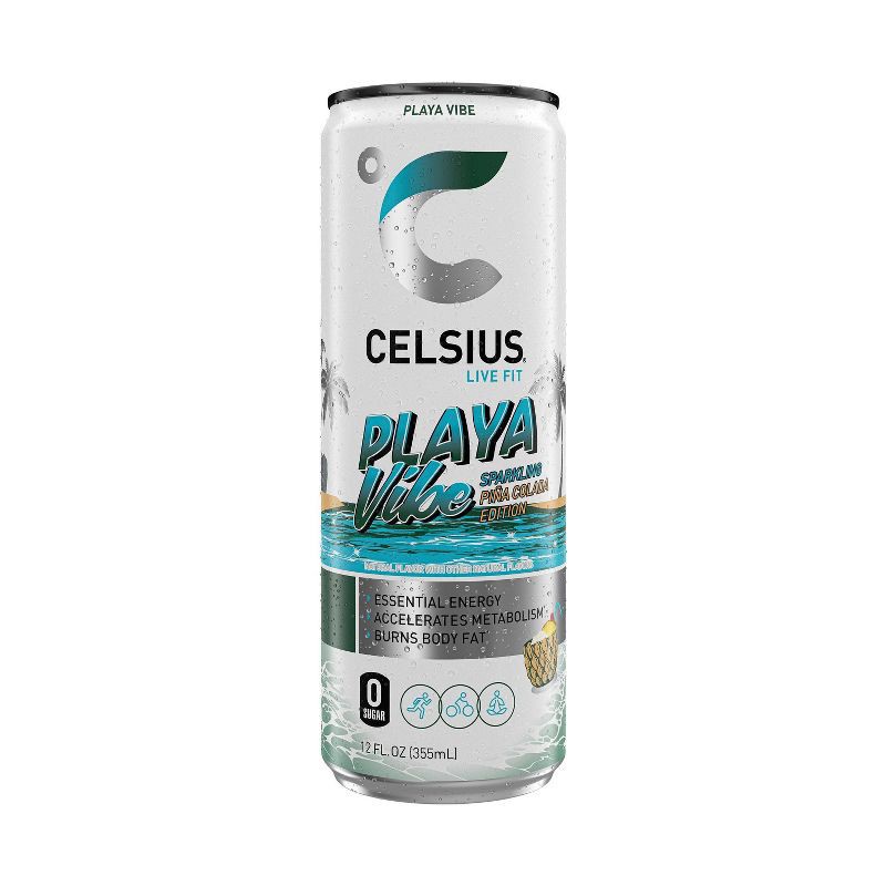 slide 5 of 5, CELSIUS Sparkling Playa Vibe Functional Energy Drink - 12 fl oz Single Can, 12 fl oz