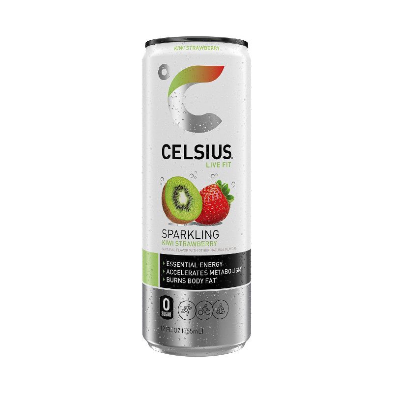 slide 5 of 5, CELSIUS Sparkling Kiwi Strawberry Functional Energy Drink - 12 fl oz Can, 12 fl oz