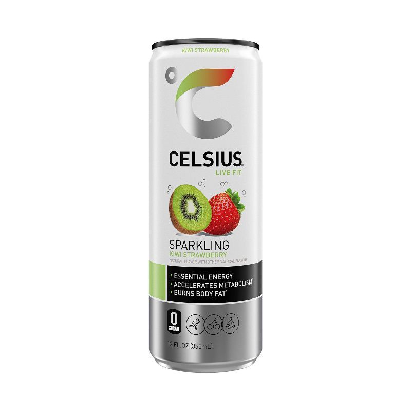 slide 1 of 5, CELSIUS Sparkling Kiwi Strawberry Functional Energy Drink - 12 fl oz Can, 12 fl oz