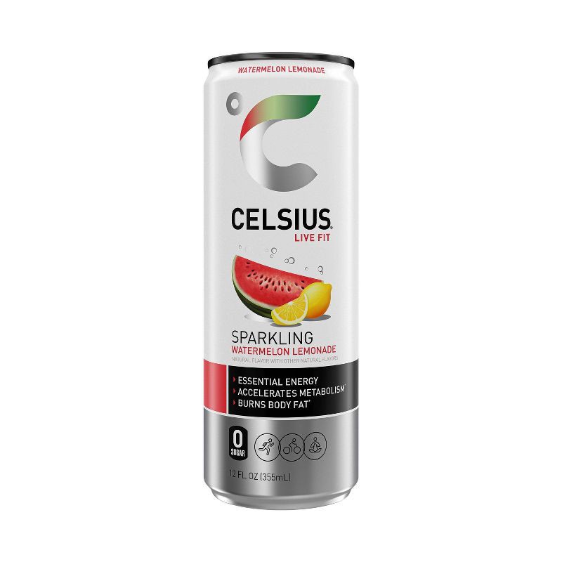 slide 1 of 5, CELSIUS Sparkling Watermelon Lemonade Functional Energy Drink - 12 fl oz Can, 12 fl oz