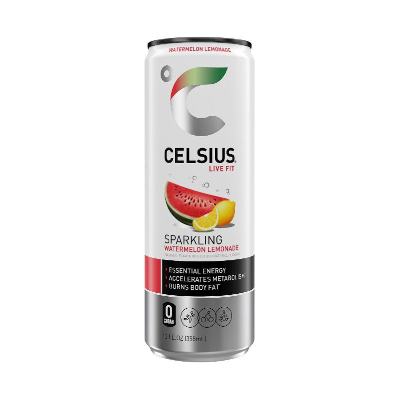slide 1 of 6, CELSIUS Sparkling Watermelon Lemonade Functional Energy Drink - 12 fl oz Can, 12 fl oz