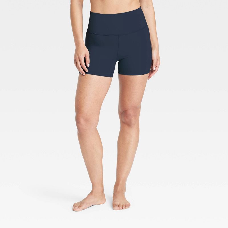 slide 1 of 3, Women's Everyday Soft Ultra High-Rise Bike Shorts 4" - All In Motion™ Navy Blue M, 1 ct