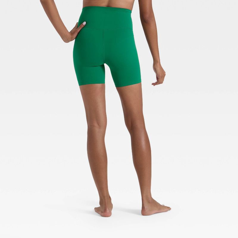 slide 2 of 3, Women's Everyday Soft Ultra High-Rise Bike Shorts 6" - All In Motion™ Dark Green XS, 1 ct