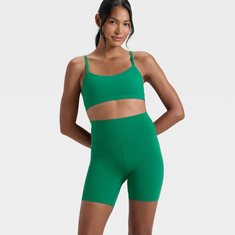 slide 3 of 3, Women's Everyday Soft Ultra High-Rise Bike Shorts 6" - All In Motion™ Dark Green XS, 1 ct
