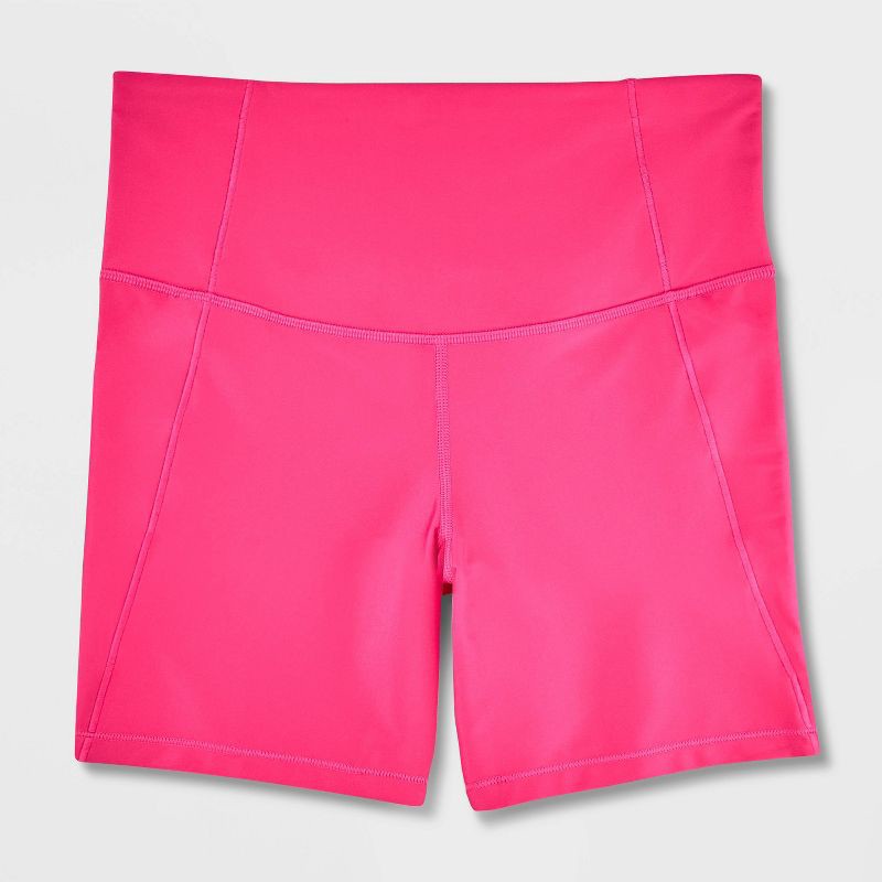 slide 1 of 1, Women's 6" Effortless Support Bike Shorts - All In Motion™ Berry Pink L, 1 ct