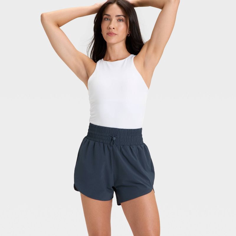 slide 3 of 3, Women's Active Light High-Rise Shorts 3" - All In Motion ™ Navy Blue XXL, 1 ct