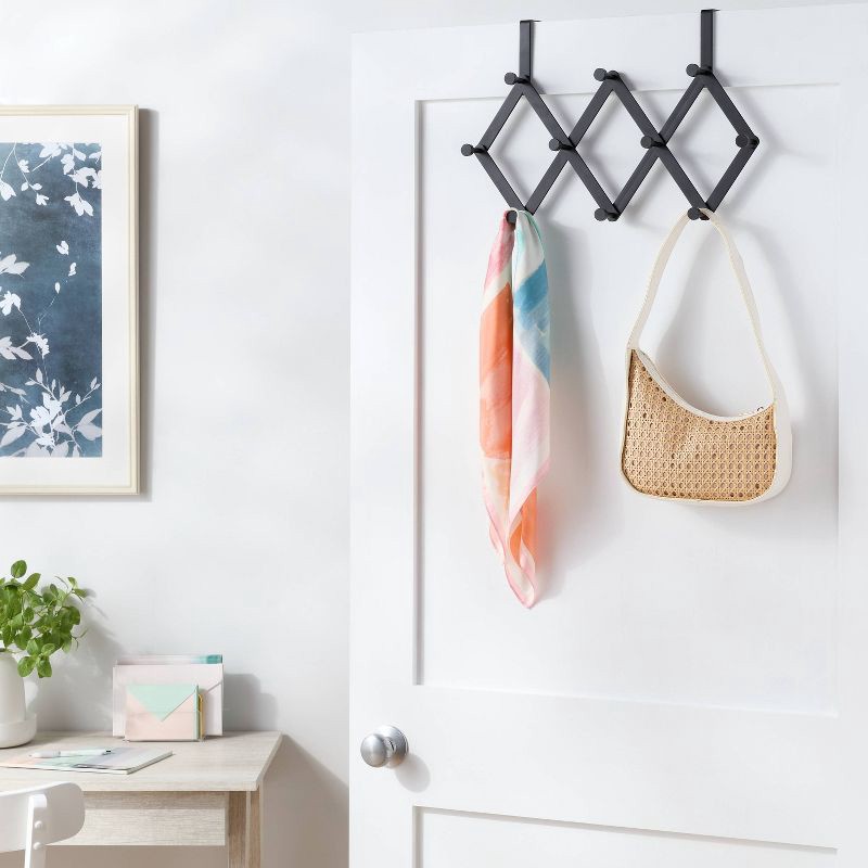 slide 2 of 3, Over The Door Accordion Multiple Hook Black - Brightroom™, 1 ct