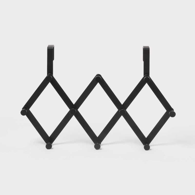 slide 3 of 3, Over The Door Accordion Multiple Hook Black - Brightroom™, 1 ct