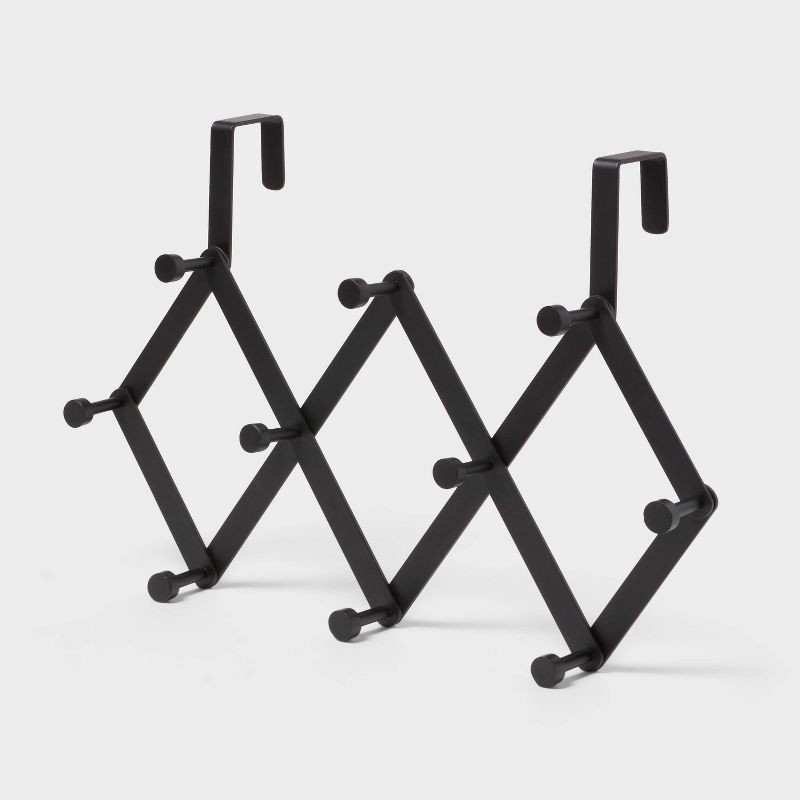 slide 1 of 3, Over The Door Accordion Multiple Hook Black - Brightroom™, 1 ct