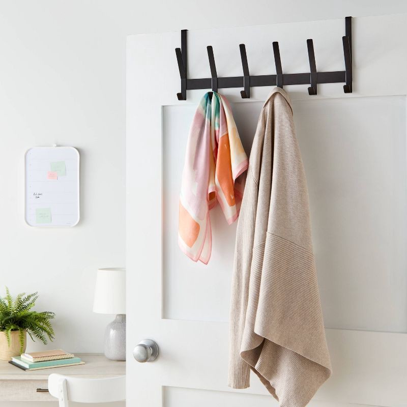 slide 2 of 3, Over The Door 6 Hook - Black - Brightroom™, 1 ct