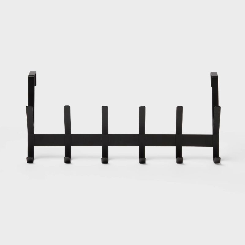 slide 3 of 3, Over The Door 6 Hook - Black - Brightroom™, 1 ct