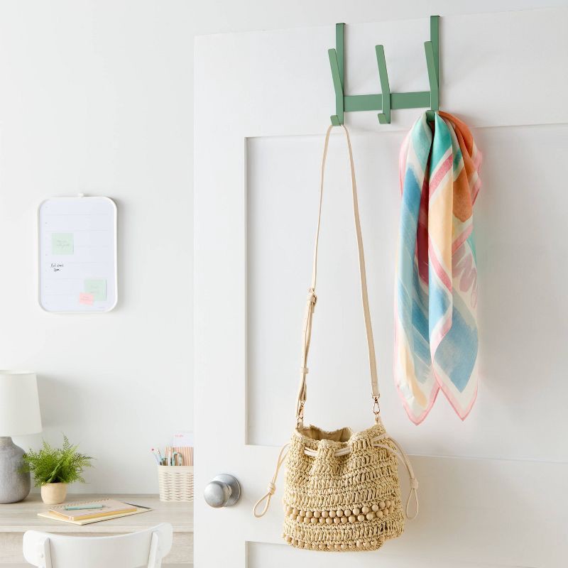 slide 2 of 3, Over The Door 3 Hook - Sage - Brightroom™, 1 ct