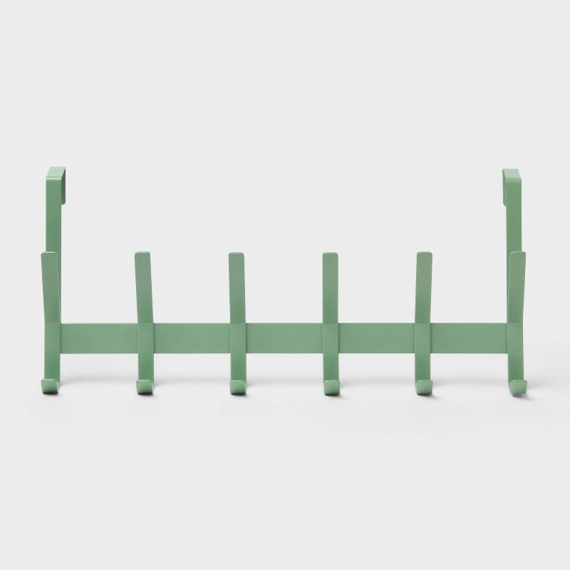 slide 3 of 3, Over The Door 6 Hook - Sage - Brightroom™, 1 ct