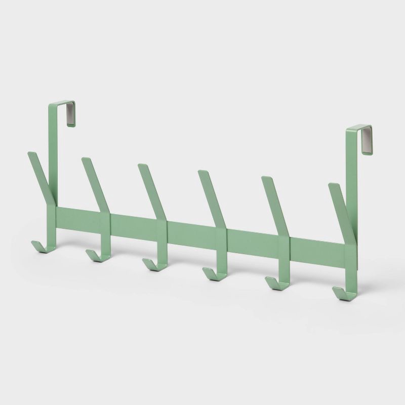 slide 1 of 3, Over The Door 6 Hook - Sage - Brightroom™, 1 ct