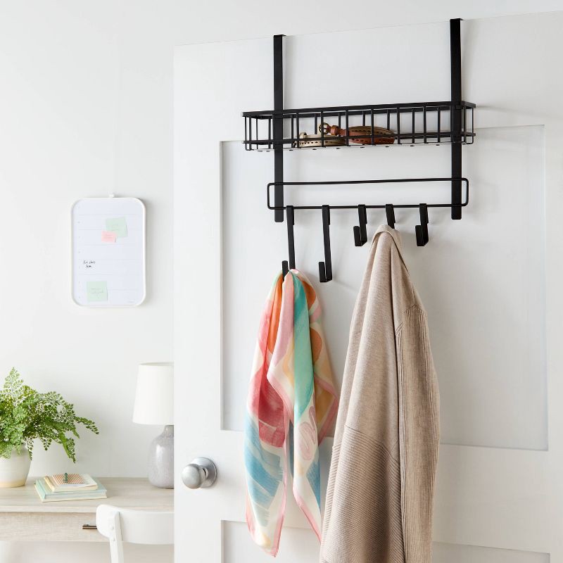 slide 2 of 3, Over The Door Multi Function - Basket and Hook Solid Metal Bottom - Brightroom™, 1 ct