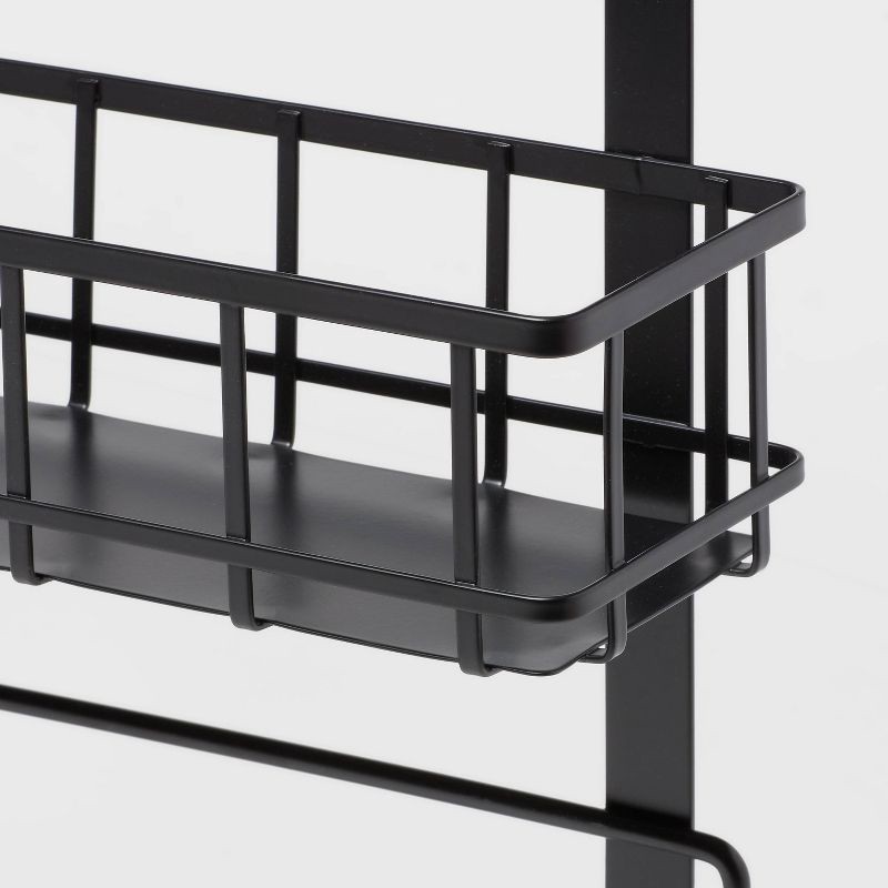 slide 3 of 3, Over The Door Multi Function - Basket and Hook Solid Metal Bottom - Brightroom™, 1 ct