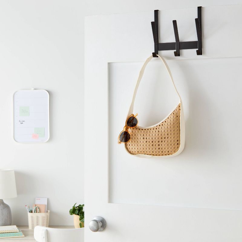 slide 2 of 3, Over The Door 3 Hook - Black - Brightroom™, 1 ct