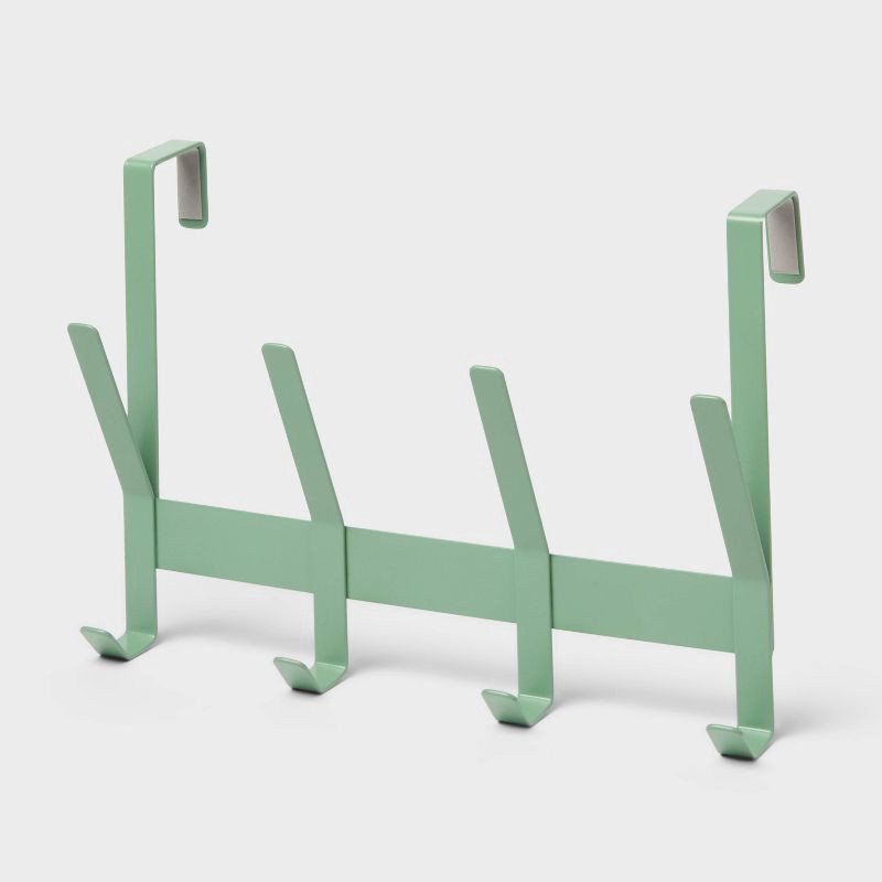 slide 1 of 3, Over The Door 4 Hook - Sage - Brightroom™, 1 ct