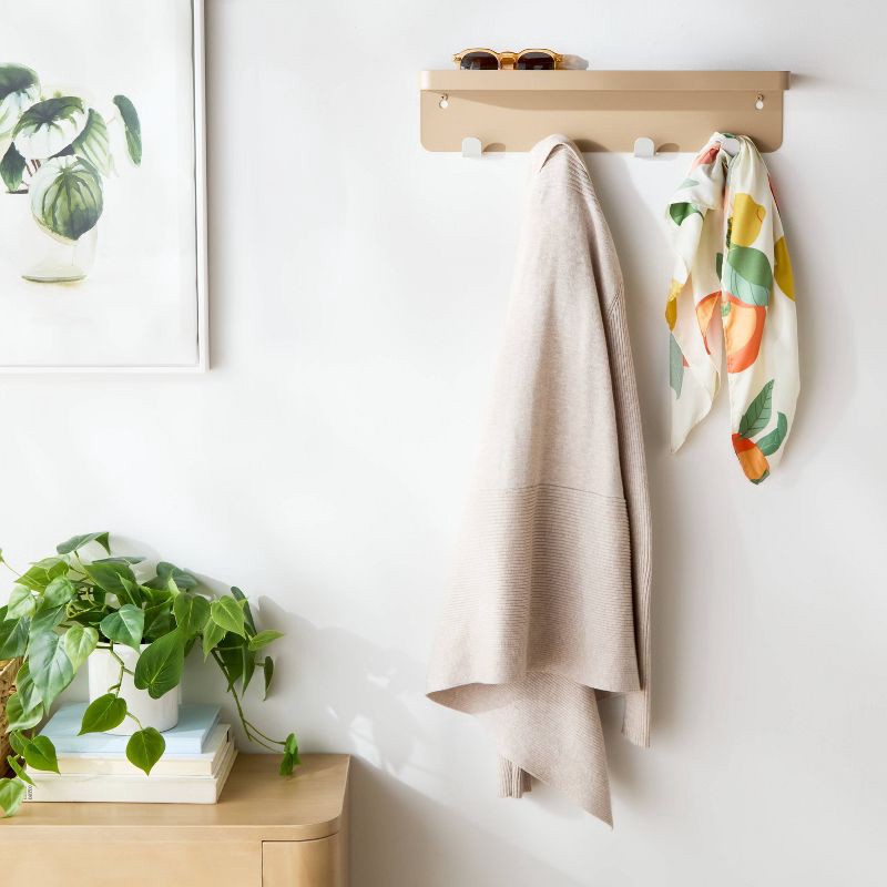 slide 2 of 3, Over The Door Multi Function Basket and Hook Light Brown - Brightroom™, 1 ct