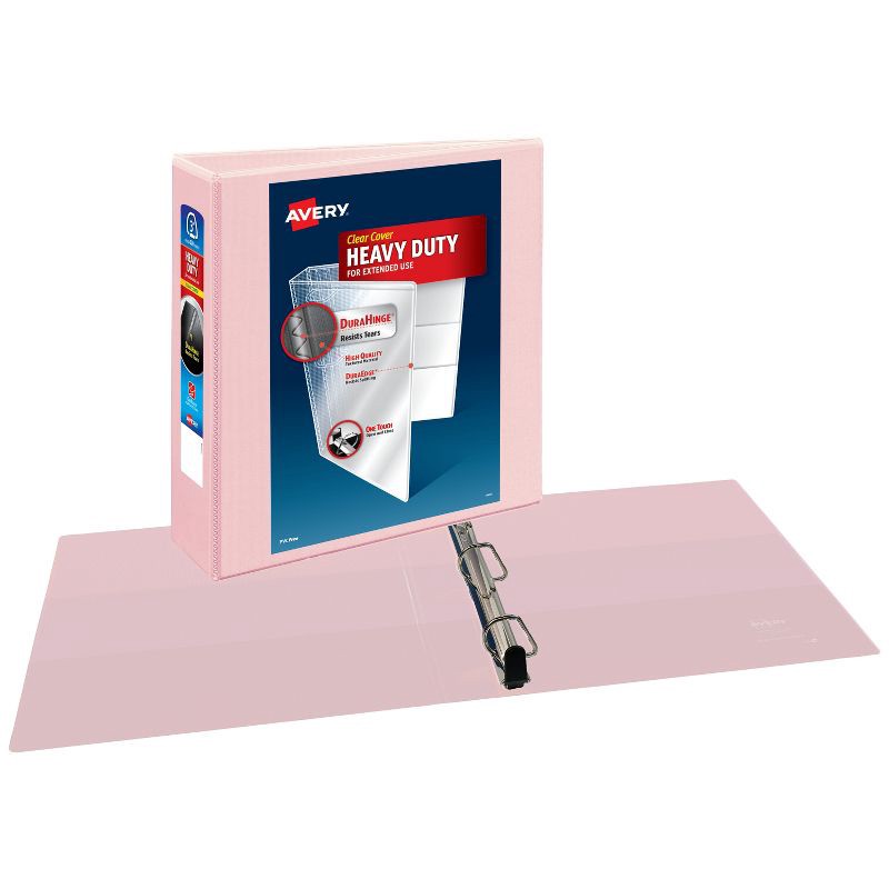 slide 2 of 3, Avery 3" Heavy Duty View Ring Binder - Blush, 1 ct