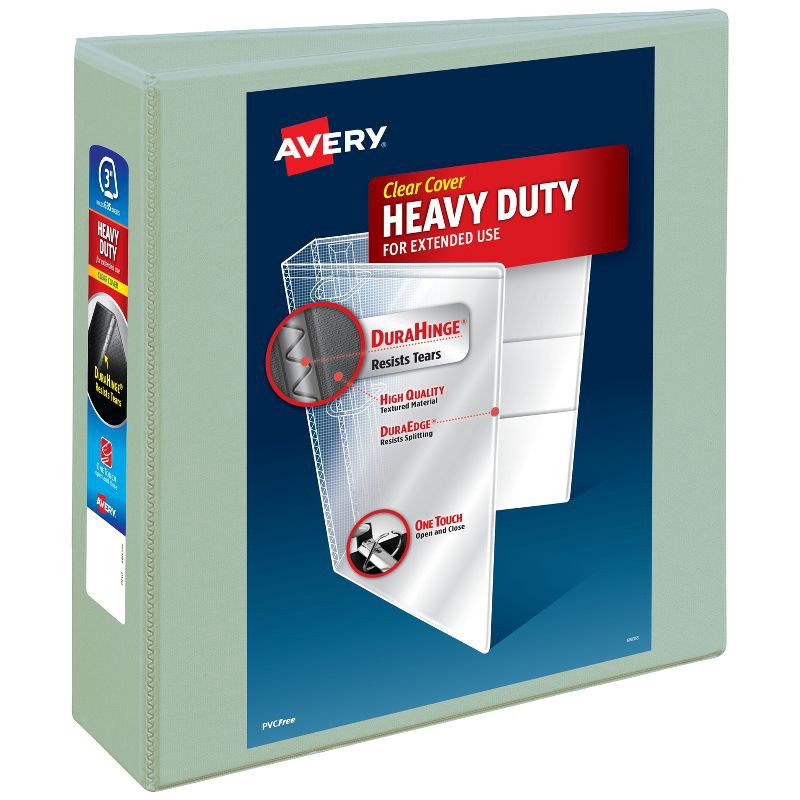 slide 1 of 3, Avery 3" Heavy Duty View Ring Binder - Sage, 1 ct