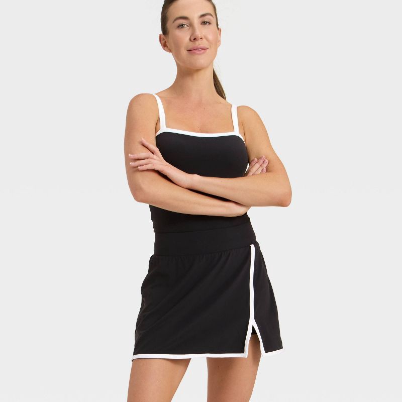 slide 3 of 4, Women's 4" Everyday Soft High-Rise Wrap Skort - All In Motion™ Black S, 1 ct