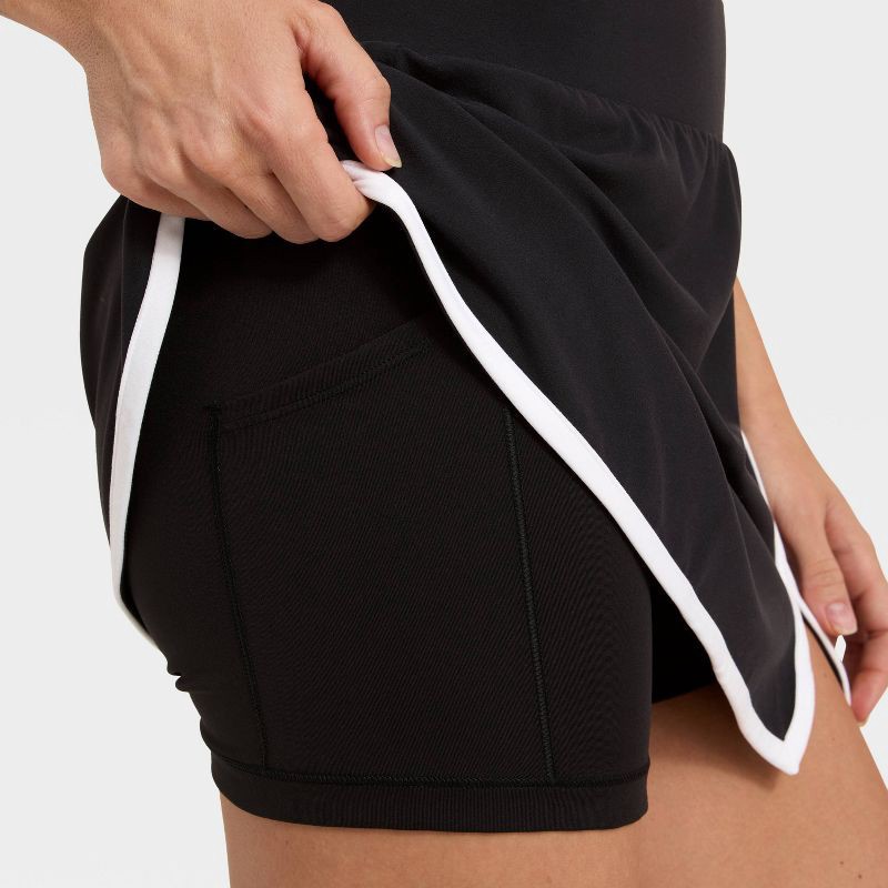 slide 4 of 4, Women's 4" Everyday Soft High-Rise Wrap Skort - All In Motion™ Black S, 1 ct
