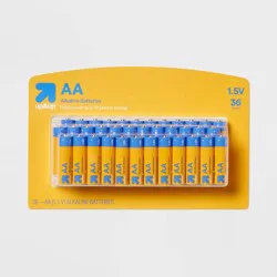 AA Batteries 36pk Alkaline Battery - up&up™: Household Single-Use 1.5V Batteries