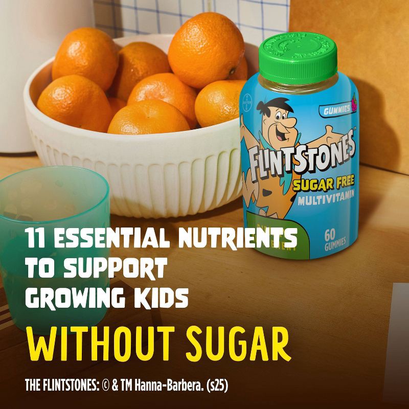 slide 3 of 8, The Flintstones Sugar Free Kids' Multivitamin Gummies - 60ct, 60 ct