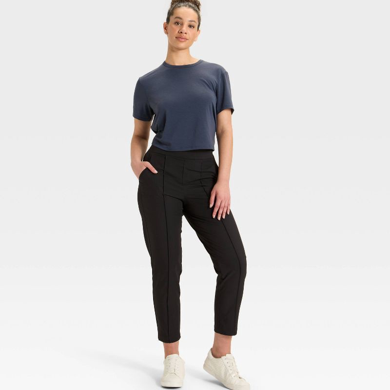 slide 3 of 3, Women's High Rise Golf Pants - All In Motion™ Black M, 1 ct