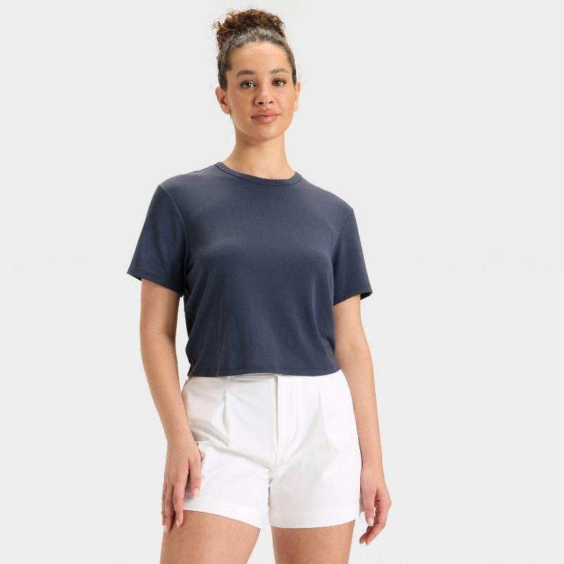 slide 3 of 3, Women's 4" Woven High Rise Golf Shorts - All In Motion™ White XL, 1 ct