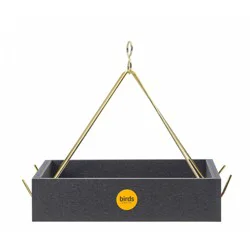Birds Choice Bird Choice Small Modern Farmhouse Hanging Platform Tray Bird Feeder 2.5" Black