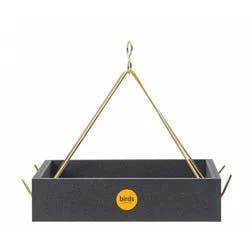 Birds Choice Bird Choice Small Modern Farmhouse Hanging Platform Tray Bird Feeder 2.5" Black