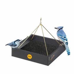 Birds Choice Bird Choice Small Modern Farmhouse Hanging Platform Tray Bird Feeder 2.5" Black