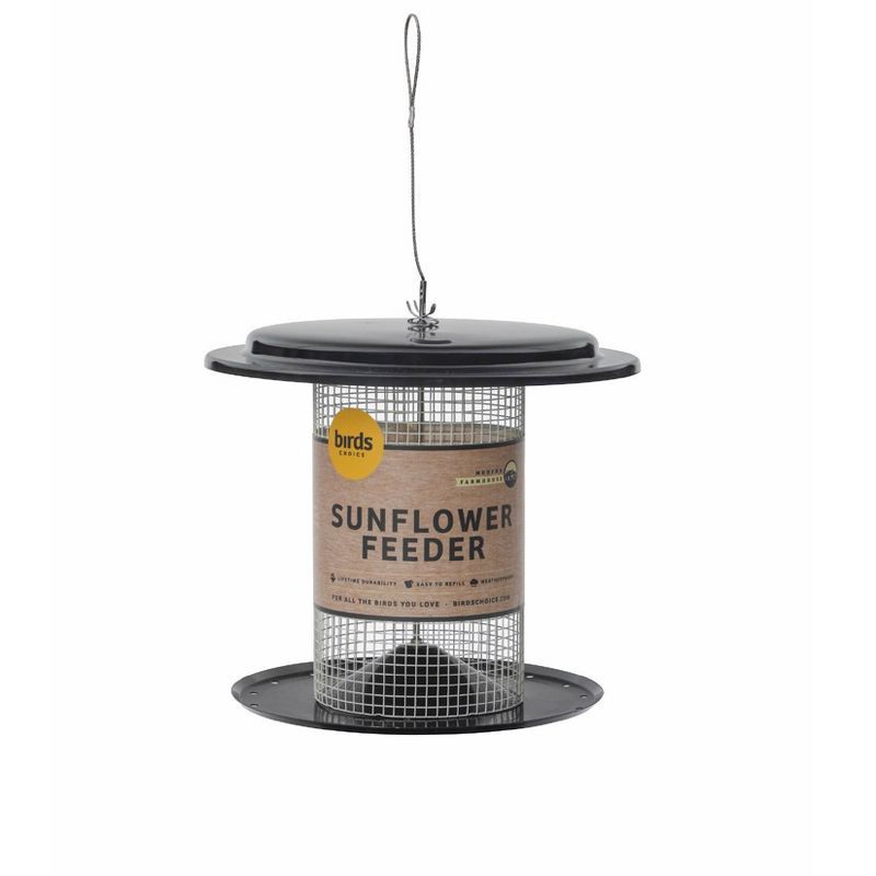 slide 2 of 7, Birds Choice Bird Choice Modern Farmhouse Sunflower Seed Tub Bird Feeder 9.5" Black & White, 1 ct