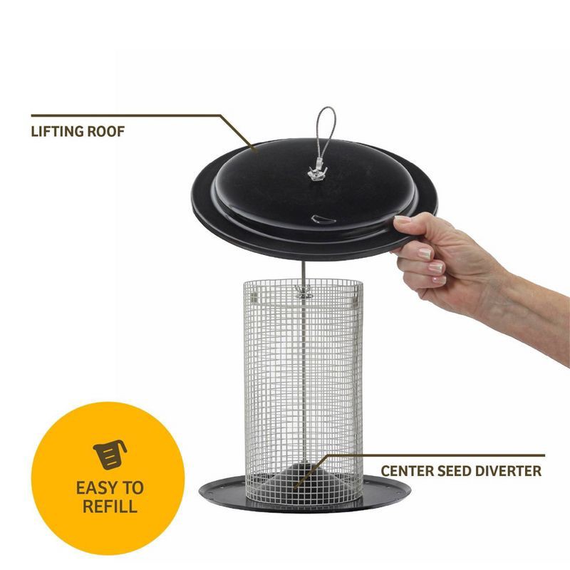 slide 3 of 7, Birds Choice Bird Choice Modern Farmhouse Sunflower Seed Tub Bird Feeder 9.5" Black & White, 1 ct