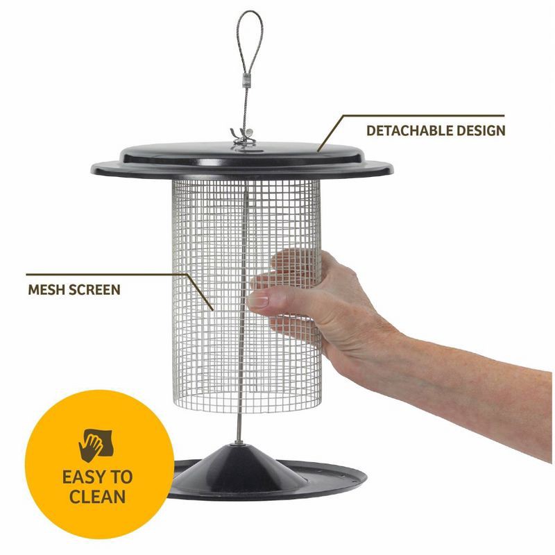 slide 4 of 7, Birds Choice Bird Choice Modern Farmhouse Sunflower Seed Tub Bird Feeder 9.5" Black & White, 1 ct