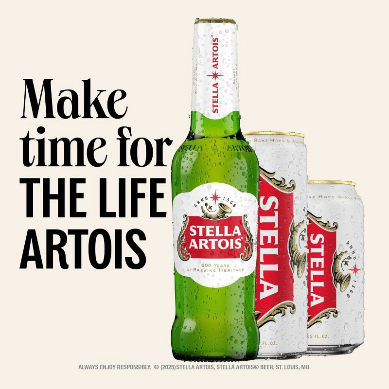 slide 10 of 11, Stella Artois Premium Lager Beer - 18pk/12 fl oz Cans, 18 ct; 12 fl oz