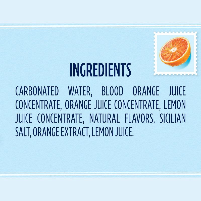 slide 7 of 7, Sanpellegrino CIAO! Blood Orange Flavored Sparkling Water with Real Fruit Juices - 6pk/11.15 fl oz Cans, 6 ct; 11.15 fl oz