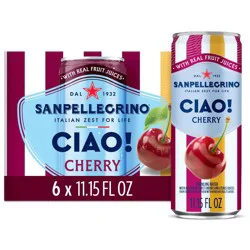 Sanpellegrino CIAO! Cherry Flavored Sparkling Water with Real Fruit Juices - 6pk/11.15 fl oz Cans
