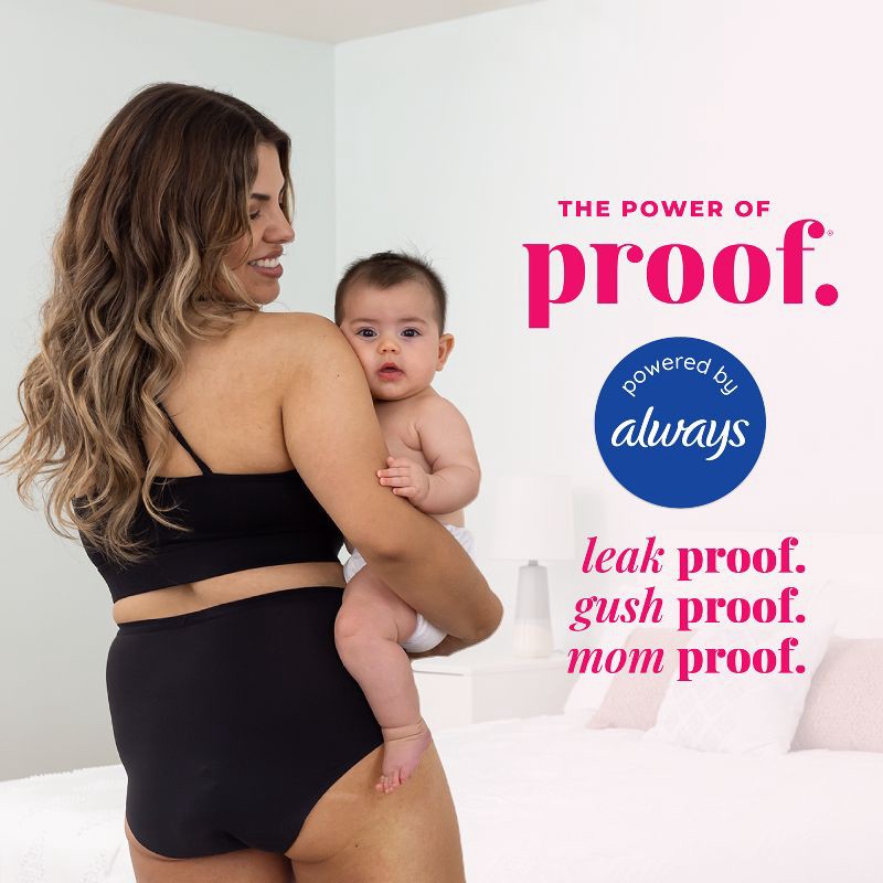 slide 8 of 8, Proof Underwear Reusable Postpartum, High Rise Brief, Super Heavy Absorbency - L, 1 ct