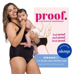 Proof Underwear Reusable Postpartum High Rise Briefs, Super Heavy Absorbency - M