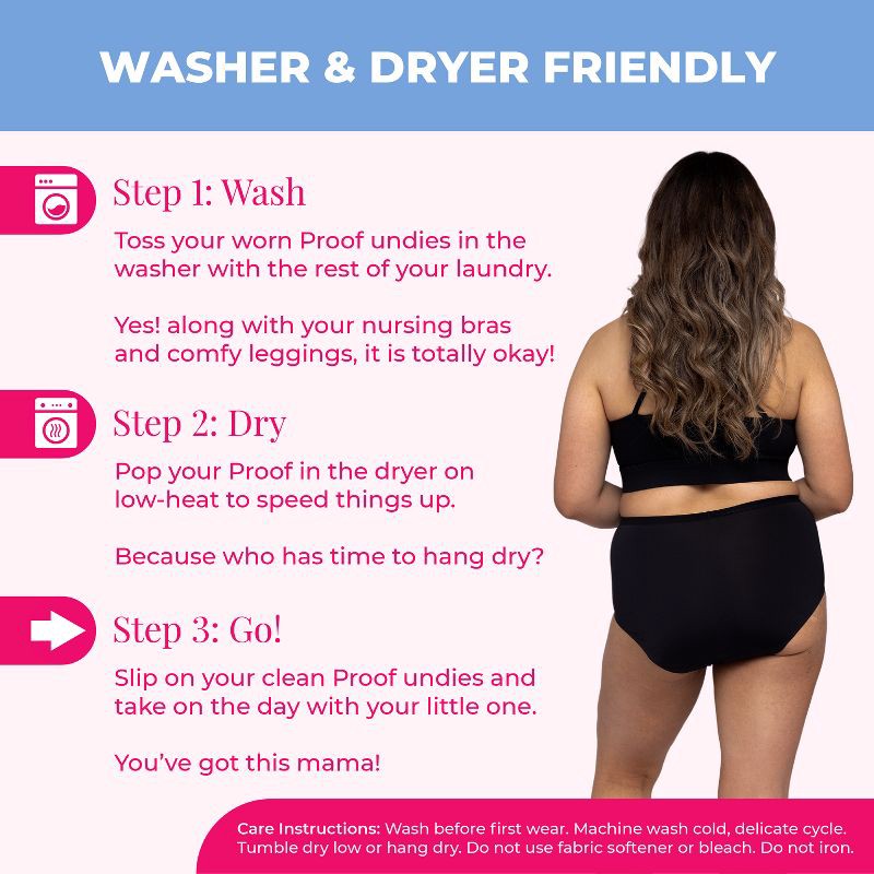 slide 4 of 8, Proof Underwear Reusable Postpartum High Rise Brief, Super Heavy Absorbency - XL, 1 ct