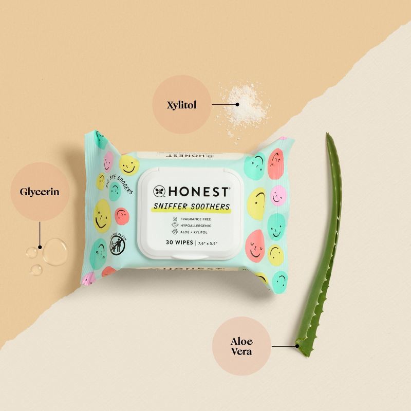 slide 3 of 11, The Honest Company Sniffer Soothers Nose and Face Wipes - 30ct, 30 ct