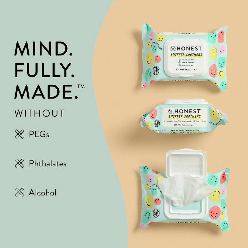 slide 5 of 11, The Honest Company Sniffer Soothers Nose and Face Wipes - 30ct, 30 ct